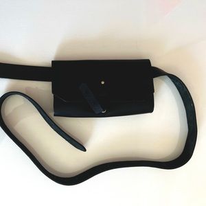 Black Leather Fanny pack